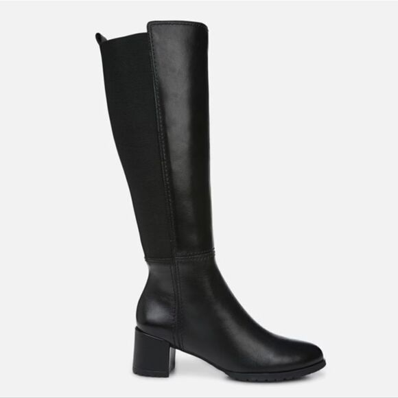 New Naturalizer BRENT WEATHERPROOF black Knee High Leather Boots Wide calf 7.5 - Picture 1 of 8